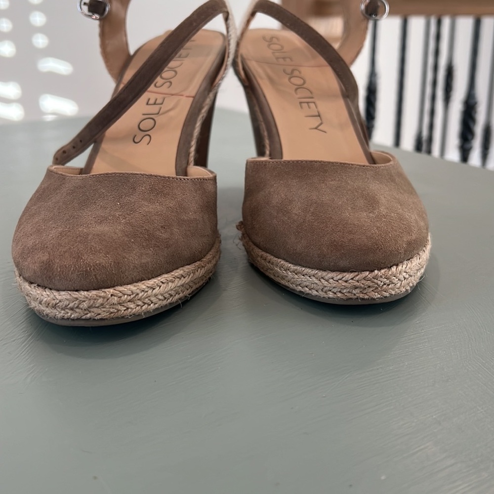 Sole Society Tan Suede Espadrille Wedges - Picture 5 of 5